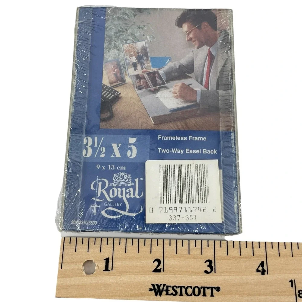 Royal Gallery Set of 2 Frameless Picture Frames 3.5x5 Two-Way Easel Back